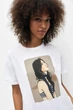 Футболка Pull & Bear білий з принтом TFXTR859 XL - изображение 4