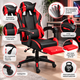 Игровое кресло GRAND HELE 26X-11 Black/Red Компьютерное для геймеров с подставкой для ног и двумя подушками - изображение 2