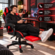 Игровое кресло GRAND HELE 26X-11 Black/Red Компьютерное для геймеров с подставкой для ног и двумя подушками - изображение 3