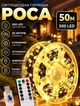 Светодиодная гирлянда роса 50 метров 500 LED лампочек уличная гирлянда нитка теплый свет от USB 8 режимов с пультом гибкий зеленый провод Желтый - изображение 1