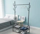 Вешалка напольная для одежды и обуви Clothes Drying Rack 8032 металлическая с перекладиной для плечиков 2 нижними полками 6 боковыми крючками с порошковым покрытием стационарная без колес 170×60×35 см - изображение 11