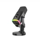 YU8 динамический игровой микрофон для ПК, USB/XLR с шумоподавлением и RGB игровых консолей и смарт-устройств, стриминга - черный - изображение 1
