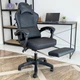 Игровое кресло с широким сиденьем DEXON RD-6017 с подставкой для ног из экокожи, Чёрное - изображение 9