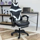 Игровое кресло с широким сиденьем DEXON RD-6017 с подставкой для ног из экокожи, Белое - изображение 2
