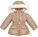 Зимняя куртка с капюшоном и мехом для девочки Garden baby 105504 бежевый 122 - изображение 5