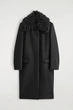 Пальто жіноче COS shearling-collar wool long coat 1301901001 Eur 36 Чорний - изображение 5
