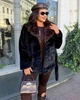 Тепла шуба жіноча зі штучної норки синтепоне підкладка на синтепоні під поясок розмір єдиний 50-54 чорний МС 88880 - зображення 7
