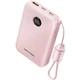 Powerbank павербанк УМБ Vention 10000mAh 22.5W 3A PD QC USB-A/2xType-C In/Out Pink (FKAP0-C) - зображення 1