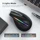 Вертикальная беспроводная мышь ECHTPower F36, 2400 dpi, 7 кнопок, регулировка RGB, 2.4G+Bluetooth+кабель - изображение 3
