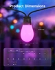 Уличная гирлянда Govee S14 Bulb 15 м RGBICWW, 15 LED ламп, IP66, 100+ сцен, Wi-Fi, Matter, Alexa, Google Home - изображение 9