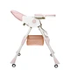 Стільчик для годування Kidoro One ST-6540 Pink екошкіра, 5-точкові ремені, регулювання спинки, колеса зі стопорами, до 50 кг - зображення 8