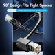 Патч-корд Vention Cat6 UTP RJ45 — RJ45 з кутовим конектором 90° вгору, 8 м, Black (IBVBK) - зображення 2