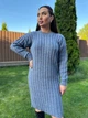 Вʼязана сукня міді INTER, колір Джинс, розмір One Size - зображення 4