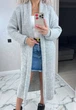 Довгий жіночий в'язаний кардиган PARIS колір Сірий, розмір One Size - изображение 6