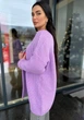 В'язаний жіночий кардиган NASTIA, колір бузковий, розмір onesize - изображение 2