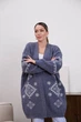 В'язаний жіночий кардиган MRIA кольору джинс, розмір One Size - изображение 3