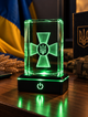 Статуетка Емблема Збройних Сил України (ЗСУ) — 3D LED-світильник K9 Crystal 5×5×8 см - зображення 2