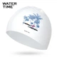 WATERTIME / Шапочка для плавання Shuichuan для жінок із захистом вух, силіконова, стійка до хлору, професійна, великого розміру, не обв'язуюча, біла - изображение 5