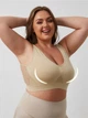 Комфортный женский топ с дышащими вставками Бежевый, 4XL - изображение 1