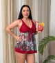 Женский раздельный купальник с цветочным принтом Винний, 3XL - изображение 8
