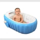Портативная складная детская ванночка INTIME BABY BATH TUB для младенцев и детей до 4 лет, компактная безопасная надувная ванна 28×98×65 см для купания малышей с большим объёмом 75л и насосом в комплекте - изображение 6