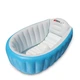 Портативная складная детская ванночка INTIME BABY BATH TUB для младенцев и детей до 4 лет, компактная безопасная надувная ванна 28×98×65 см для купания малышей с большим объёмом 75л и насосом в комплекте - изображение 9