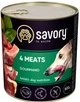 Вологий корм для дорослих собак Savory з чотирма видами м'яса 800 г (30402) (4820232630402) - зображення 1