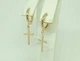 Золотые серьги Крестики. 470056 - изображение 1