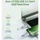 Флеш-накопитель Acer UT300 128GB USB 3.2 Gen1 Dual Drive USB-C USB-A металлический Grey (BL.9BWWA.590) - изображение 5