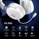Навушники MCHOSE V9 PRO White blue Бездротова Ігрова Гарнітура, Радіоканал/Bluetooth/3.5мм. Знімний Мікрофон, RGB Підсвічування, Об'ємний звук 7.1, Автономна робота 250 Годин - зображення 9