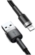 Кабель USB-A Lightning Baseus Cafule CALKLF-AG1, 0.5 м, Gray+Black - изображение 3