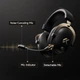 Ігрова гарнітура MCHOSE V9 Turbo+, 60 мм, 7.1 Surround, 2000 мА·год, 2.4 ГГц/Bluetooth/USB-C, RGB-станція, Black Gold - изображение 4