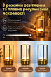 Настольная LED лампа-ночник аккумуляторная, металлическая, с регулировкой яркости и 3 цветами света, золотистая - изображение 3