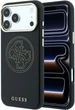 Etui na smartfon Guess Perforated 4G Gold Logo MagSafe do Apple iPhone 18 Pro / Apple iPhone 17 Pro Czarne (3666339652821) - obraz 1