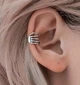 Кафф сережка «Кістяна рука» срібляста без проколу готична прикраса на вухо - зображення 1