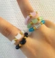 Кольцо кошка из бусин смола эластичное 7 см — кольцо с котиком kawaii, случайный цвет - изображение 5