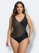 Цельный женский купальник Fuba 26073-2 черный-бежевый 54 (3XL) - изображение 8