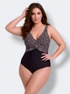 Женский цельный купальник Fuba 26085-2 черный-бежевый 54 (3XL) - изображение 1