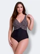 Женский цельный купальник Fuba 26085-2 черный-бежевый 54 (3XL) - изображение 4