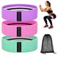 Спортивный набор тканевых фитнес-резинок 3 штуки Hip Resistance Bands с чехлом в комплекте, текстильные разноцветные ленточные эспандеры для фитнеса и растяжки - изображение 2