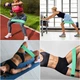 Спортивный набор тканевых фитнес-резинок 3 штуки Hip Resistance Bands с чехлом в комплекте, текстильные разноцветные ленточные эспандеры для фитнеса и растяжки - изображение 4