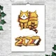 Календарь 2027 настенный перекидной КОТЫ БОЛЬШИЕ ЦИФРЫ 13 листов ENTERSTORE 42х29.7 см (ART 270135) - изображение 2