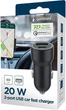 Ładowarka samochodowa Gembird 20W PD USB-A + Type-C Black (8716309129664) - obraz 2