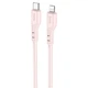 Дата-кабель Hoco X97 Crystal Type-C to Lightning 20W 1 м рожевий - зображення 1