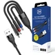 Кабель 3mk Hyper Cable N-SERIES 3 in 1 USB-A / Lightning / Micro 1.2m Black (5903108681995) - изображение 1