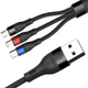 Кабель 3mk Hyper Cable N-SERIES 3 in 1 USB-A / Lightning / Micro 1.2m Black (5903108681995) - изображение 2