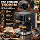 Рожковая кофеварка Top Kitchen для дома 15 бар TK00216 эспрессо машина 1500 Вт с паровым капучинатором молотый кофе резервуар 1,8 л стимер для молока латте 1–3 чашки механическое управление - изображение 2