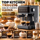 Рожковая кофеварка Top Kitchen для дома 15 бар TK00216 эспрессо машина 1500 Вт с паровым капучинатором молотый кофе резервуар 1,8 л стимер для молока латте 1–3 чашки механическое управление - изображение 3