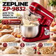 Кухонный комбайн Zepline планетарный 3500 Вт ZP-9832 тестомес для дома 5 л миксер стационарный 3в1 для густого теста крема белков 10 скоростей нержавеющая сталь тестомесильная машина Красный - изображение 3