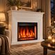 Каминокомплект ArtiFlame 1800 Вт до 30 м² белый с порталом Электрокамин 28 дюймов пристенный с пультом LED-пламенем обогревом для дома - изображение 6